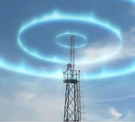 Signal transmission tower with radio wave propagation